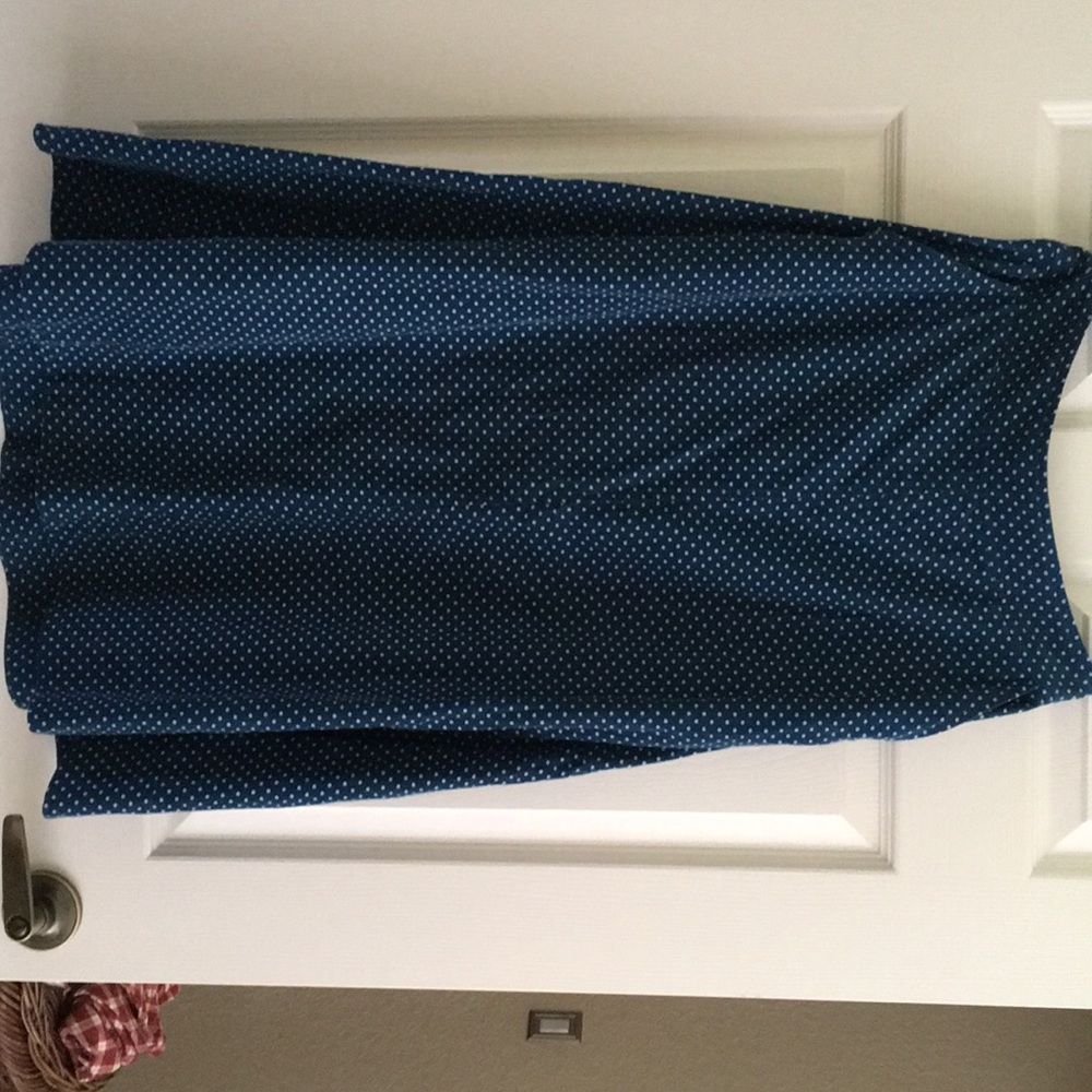 Blue Skirt withPolkadots on it Anthropologie